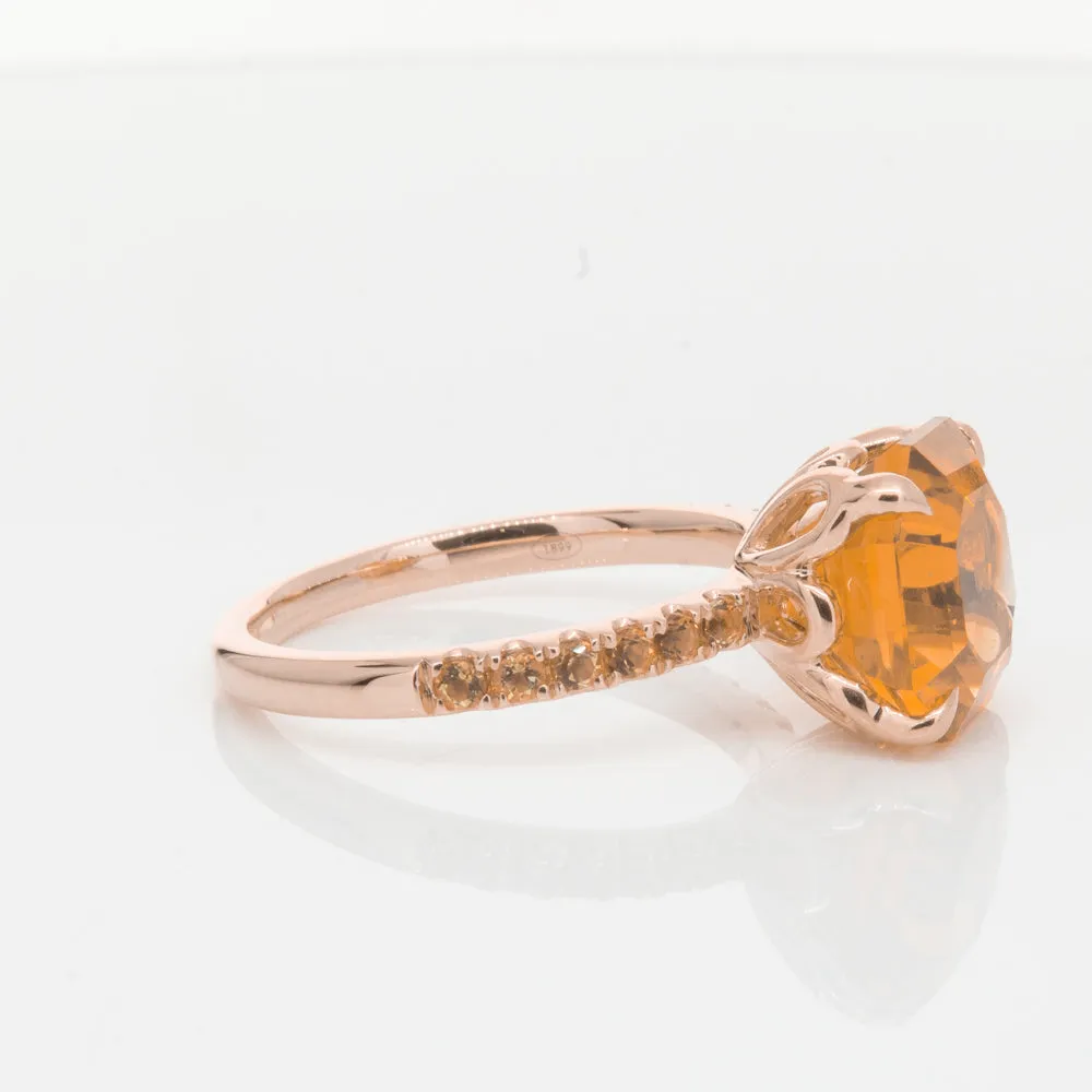 18ct Rose Gold Citrine Octavus Ring