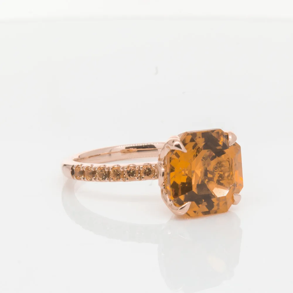 18ct Rose Gold Citrine Octavus Ring