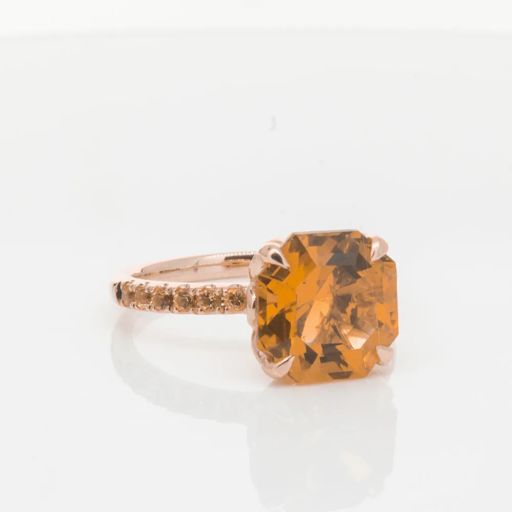 18ct Rose Gold Citrine Octavus Ring
