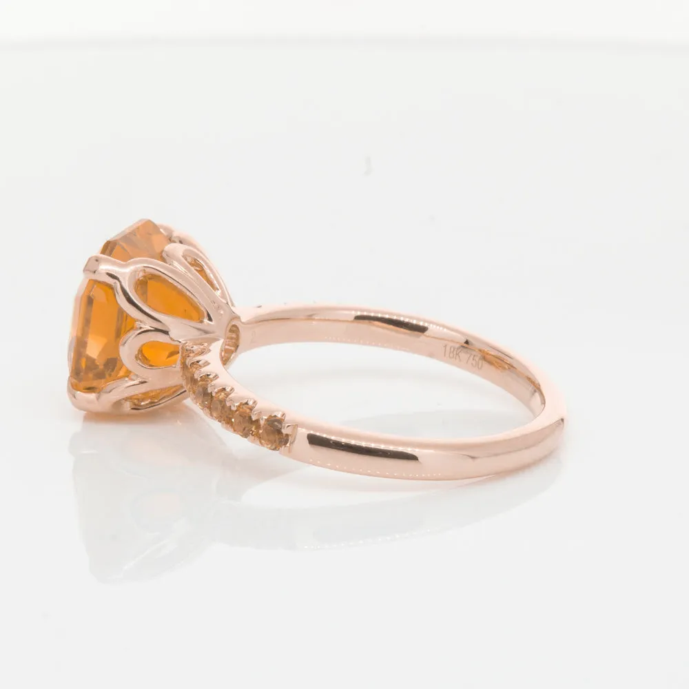 18ct Rose Gold Citrine Octavus Ring