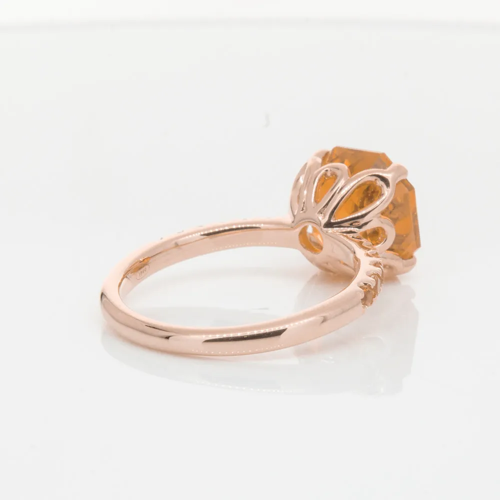 18ct Rose Gold Citrine Octavus Ring
