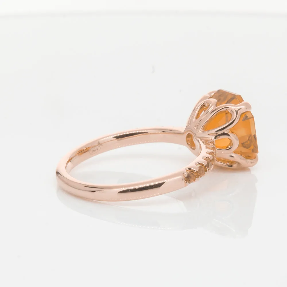 18ct Rose Gold Citrine Octavus Ring
