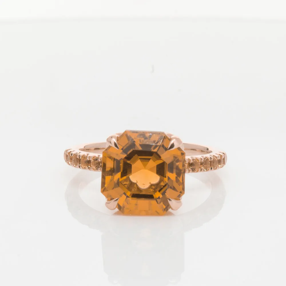 18ct Rose Gold Citrine Octavus Ring