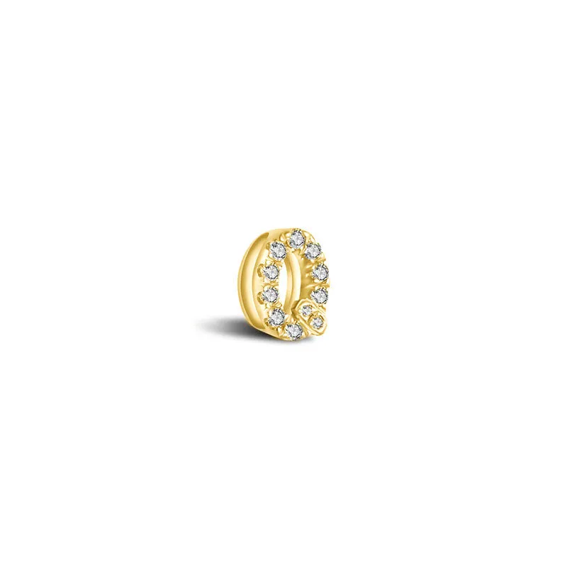 18k Gold Initial Letter "Q" Diamond Pendant