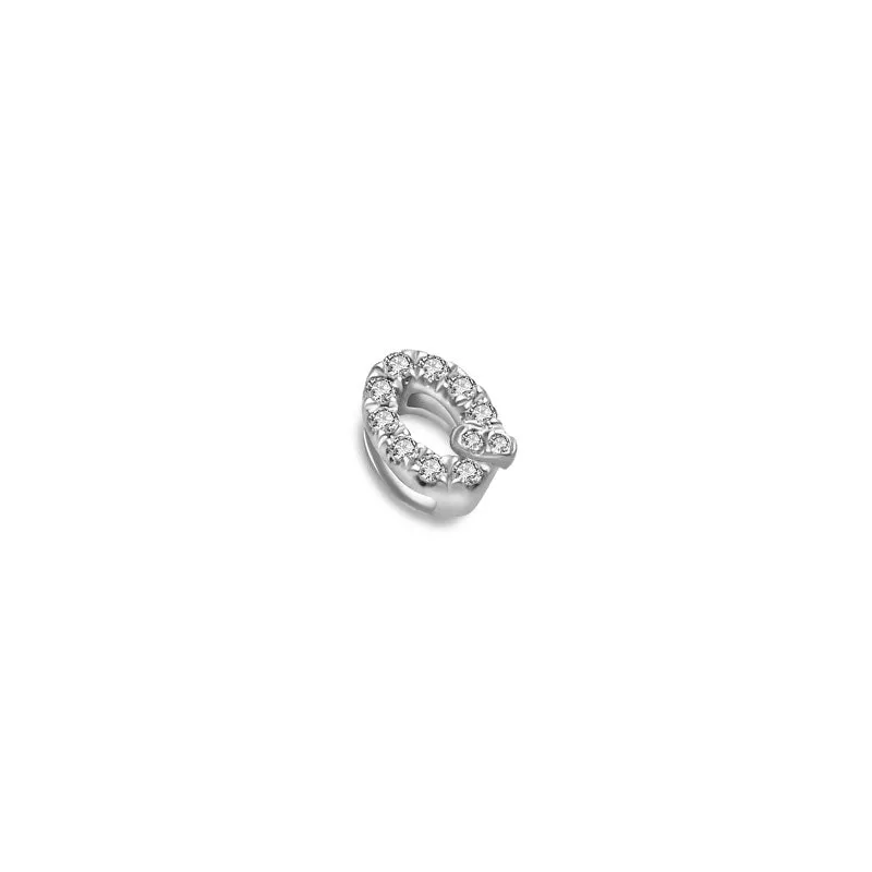 18k Gold Initial Letter "Q" Diamond Pendant