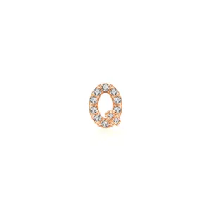 18k Gold Initial Letter "Q" Diamond Pendant