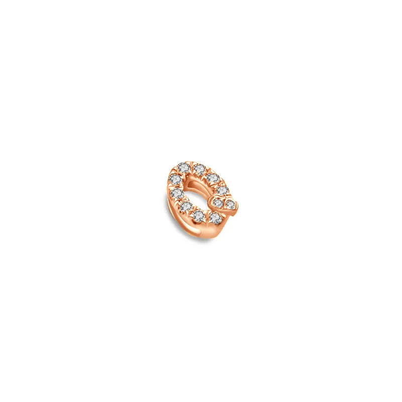 18k Gold Initial Letter "Q" Diamond Pendant