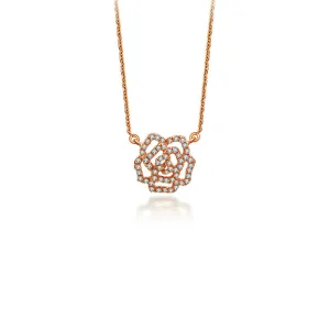 18k Gold Rose Diamond Necklace