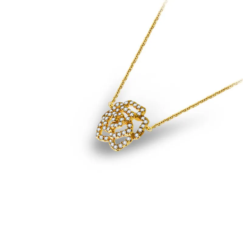 18k Gold Rose Diamond Necklace
