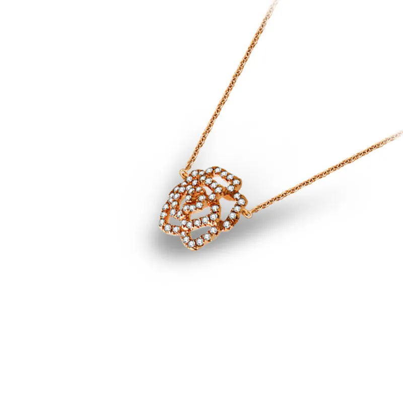 18k Gold Rose Diamond Necklace