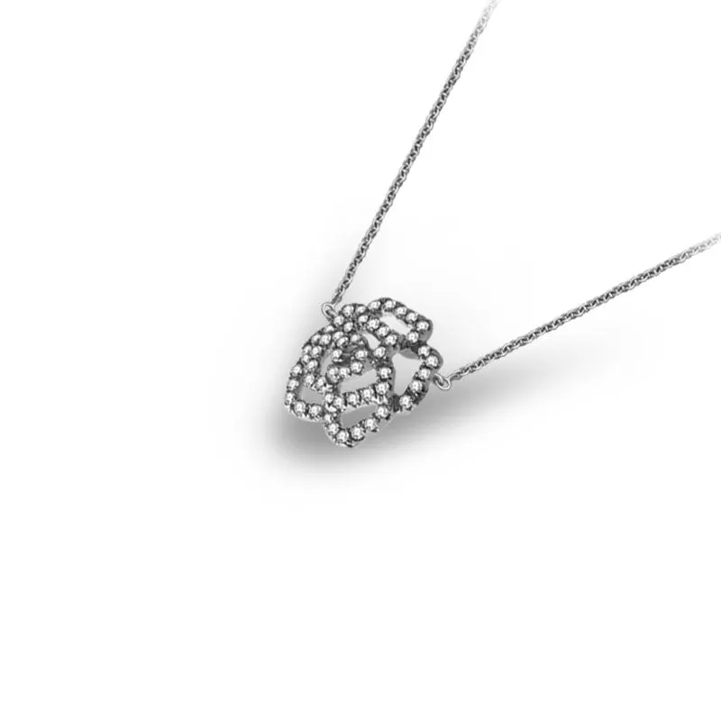 18k Gold Rose Diamond Necklace