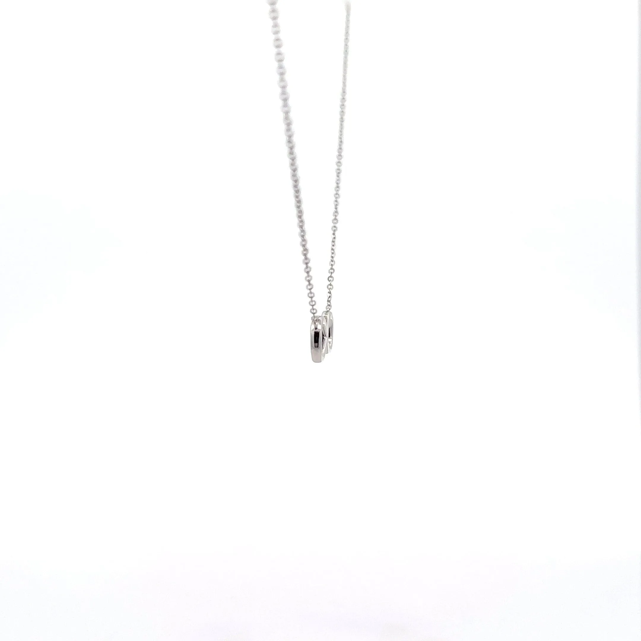 18K White Gold Infinity .0124 CTW Diamond Pendant Necklace