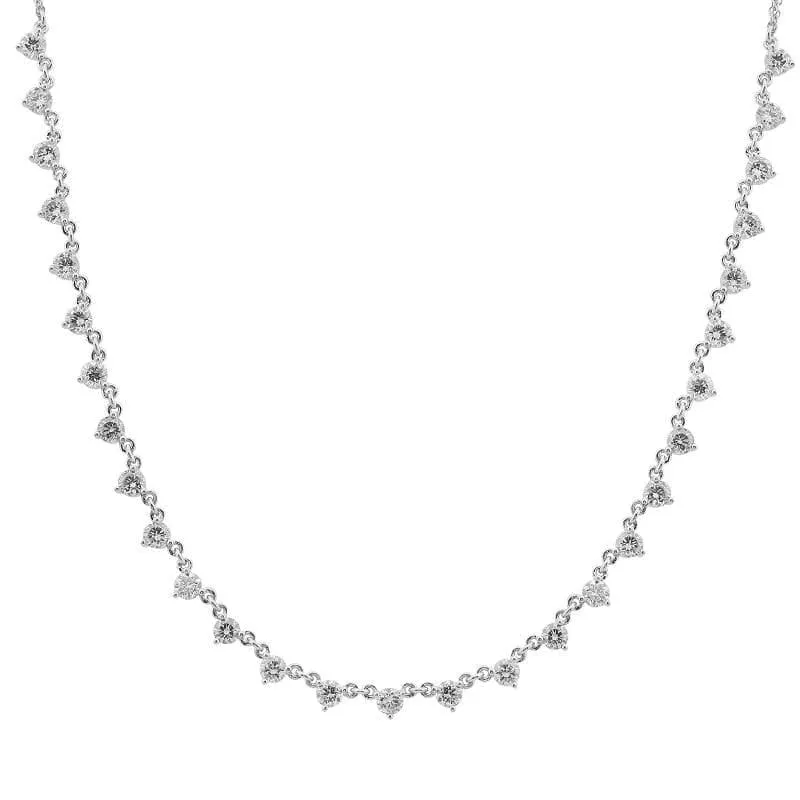 2 Carat 3-Prong Diamond Double Chain Diamond Necklace