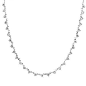 2 Carat 3-Prong Diamond Double Chain Diamond Necklace