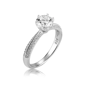 2 Row Accented Round Cut Moissanite Diamond Sterling Silver Ring in Yellow/White Gold