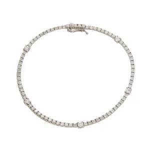 2ctw Diamond Station 14K White Gold Tennis Bracelet