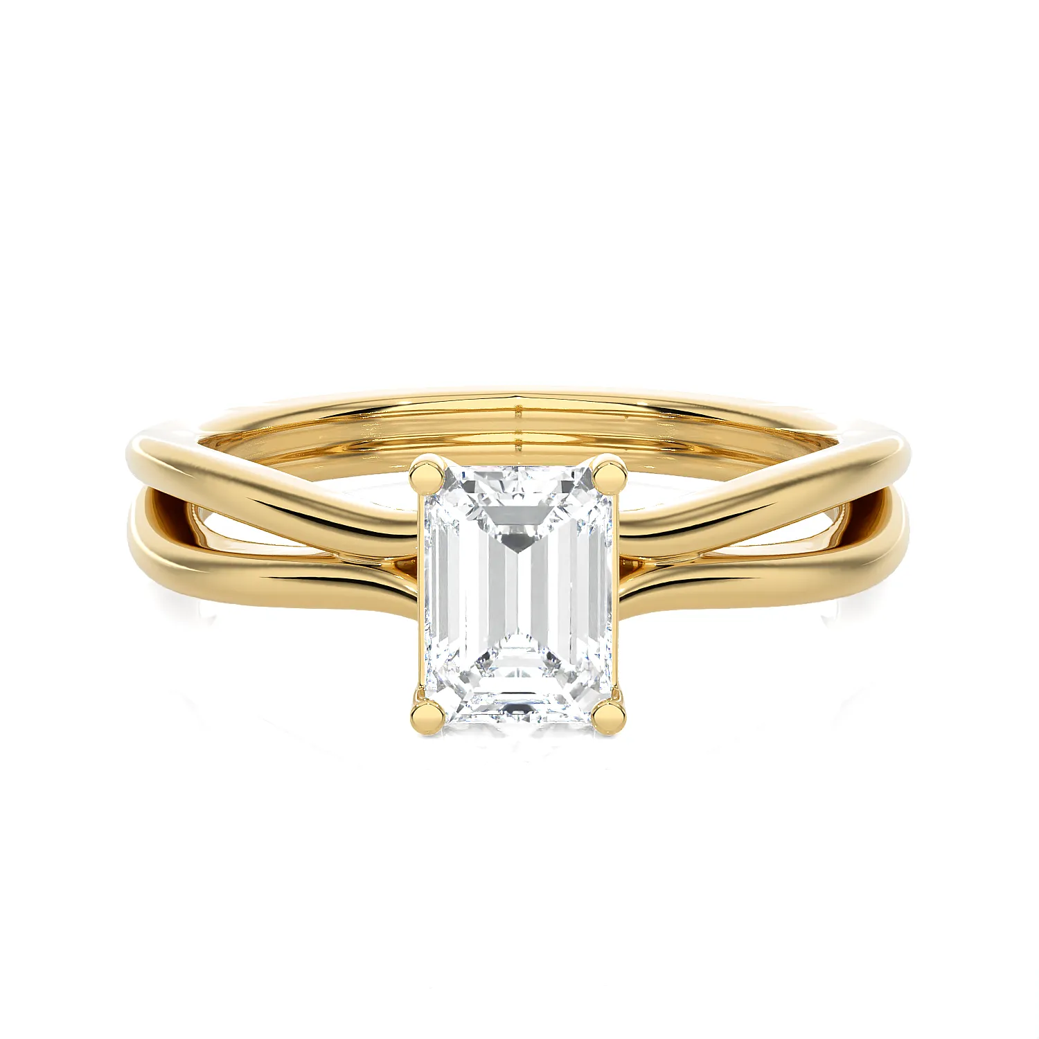 3/4 ctw Emerald-Cut Lab Grown Diamond Solitaire Engagement Ring