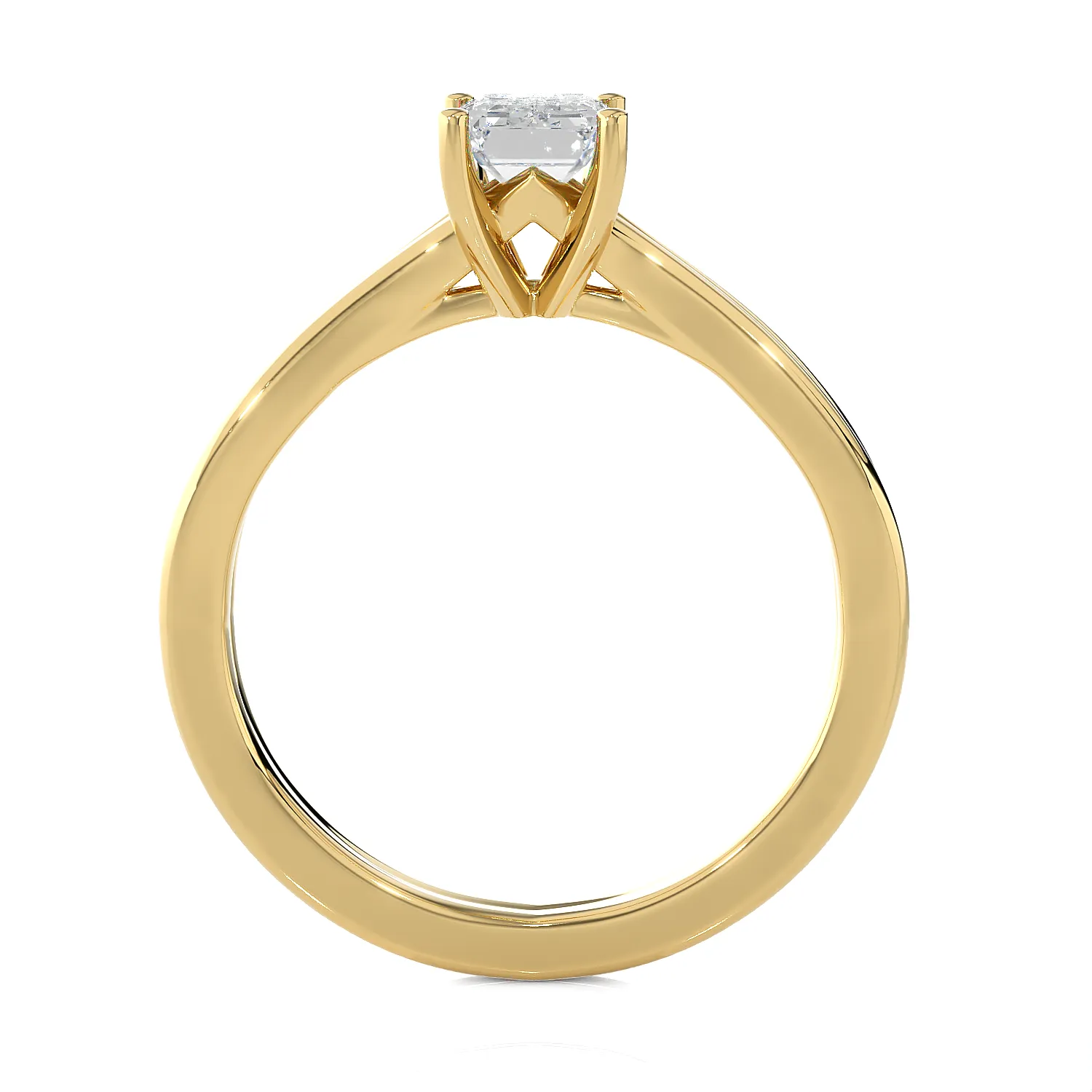 3/4 ctw Emerald-Cut Lab Grown Diamond Solitaire Engagement Ring