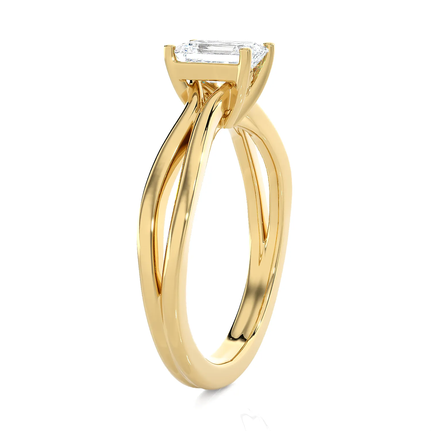 3/4 ctw Emerald-Cut Lab Grown Diamond Solitaire Engagement Ring