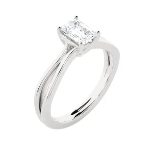 3/4 ctw Emerald-Cut Lab Grown Diamond Solitaire Engagement Ring