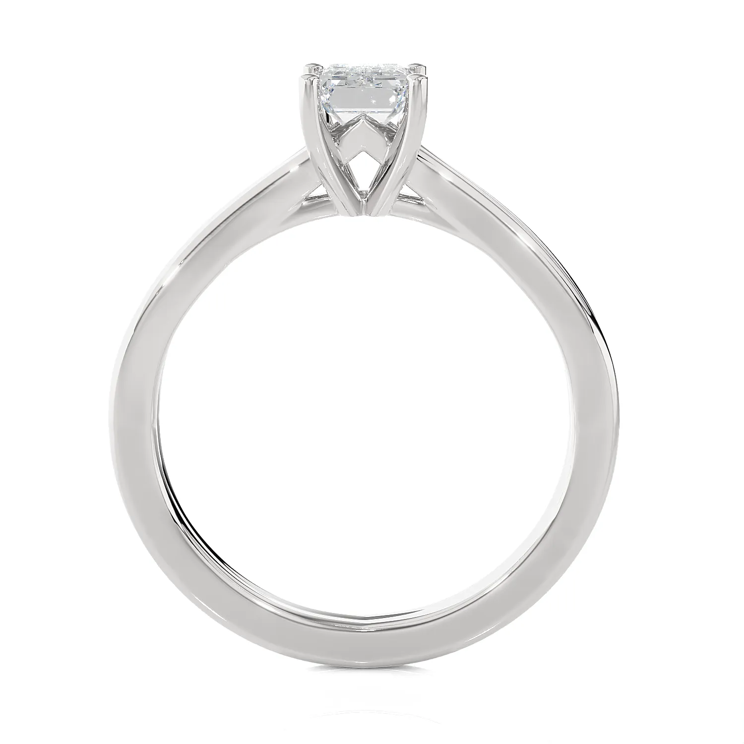 3/4 ctw Emerald-Cut Lab Grown Diamond Solitaire Engagement Ring