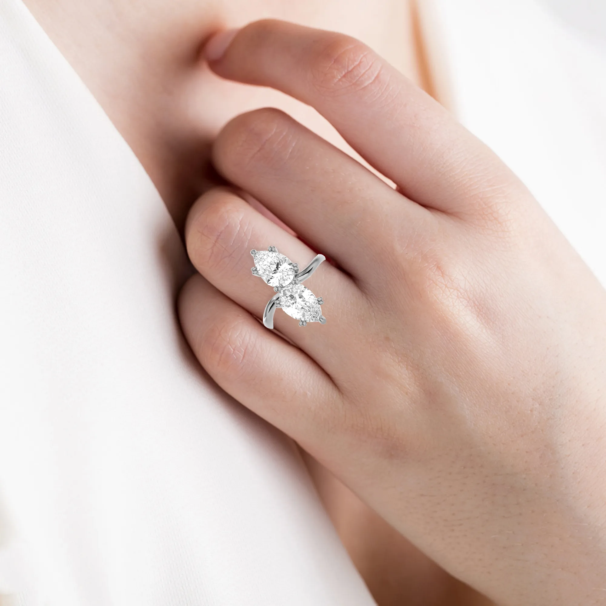 4 ctw Pear-Shaped Lab Grown Diamond Ring