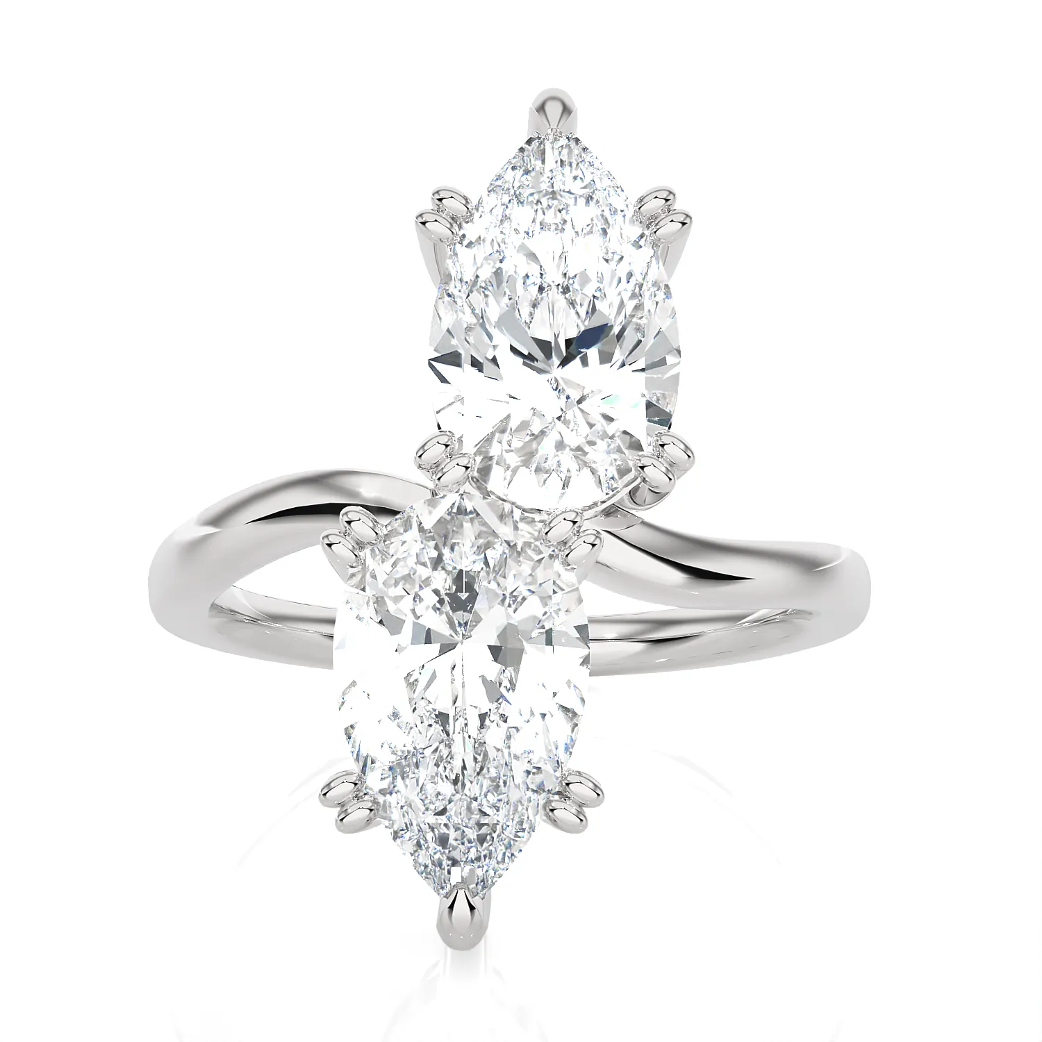 4 ctw Pear-Shaped Lab Grown Diamond Ring