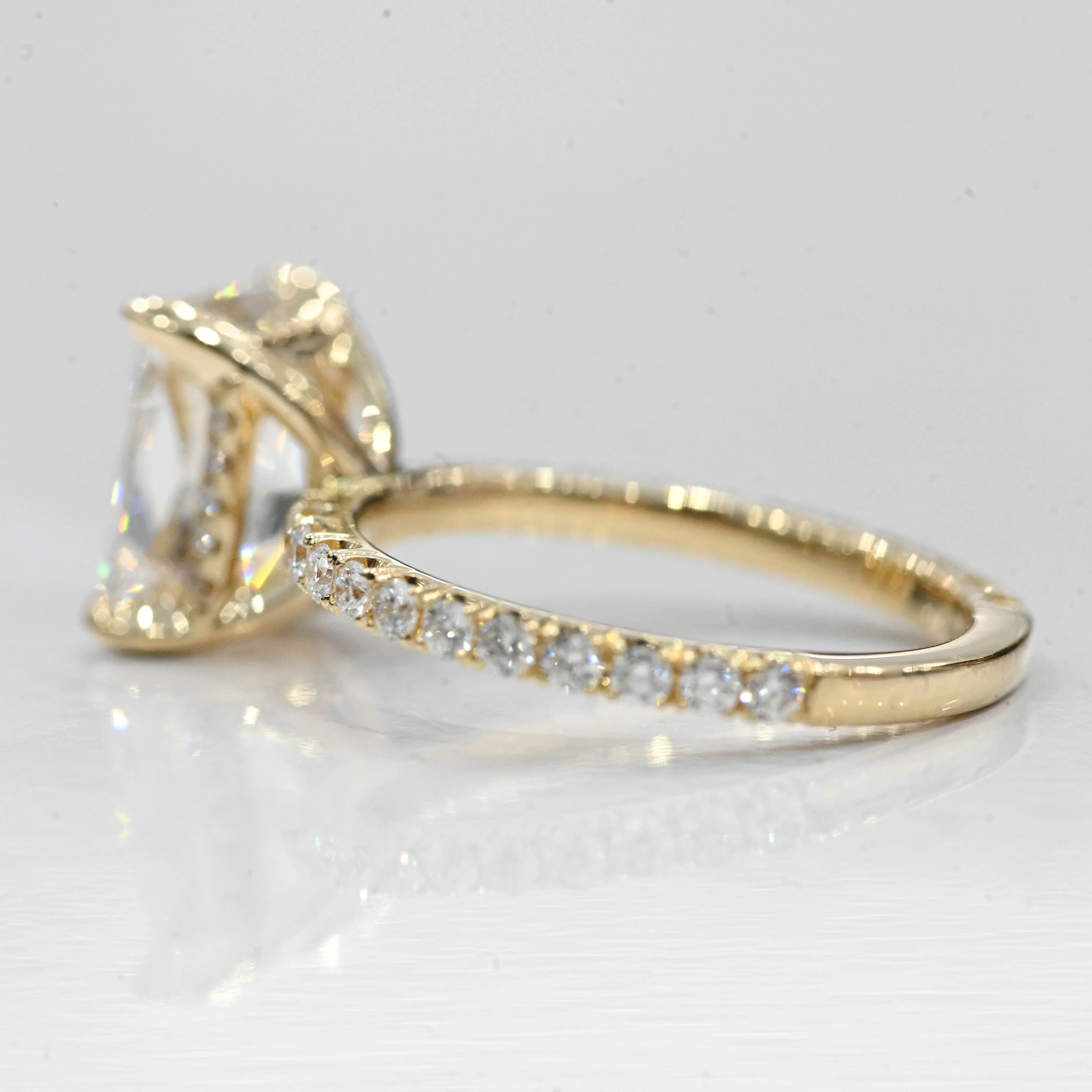 4.00-4.99 Carat Radiant Lab Grown Diamond Engagement Ring with Signature Setting