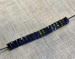 4mm Square Rhinestone Rondelles, 10 Pair