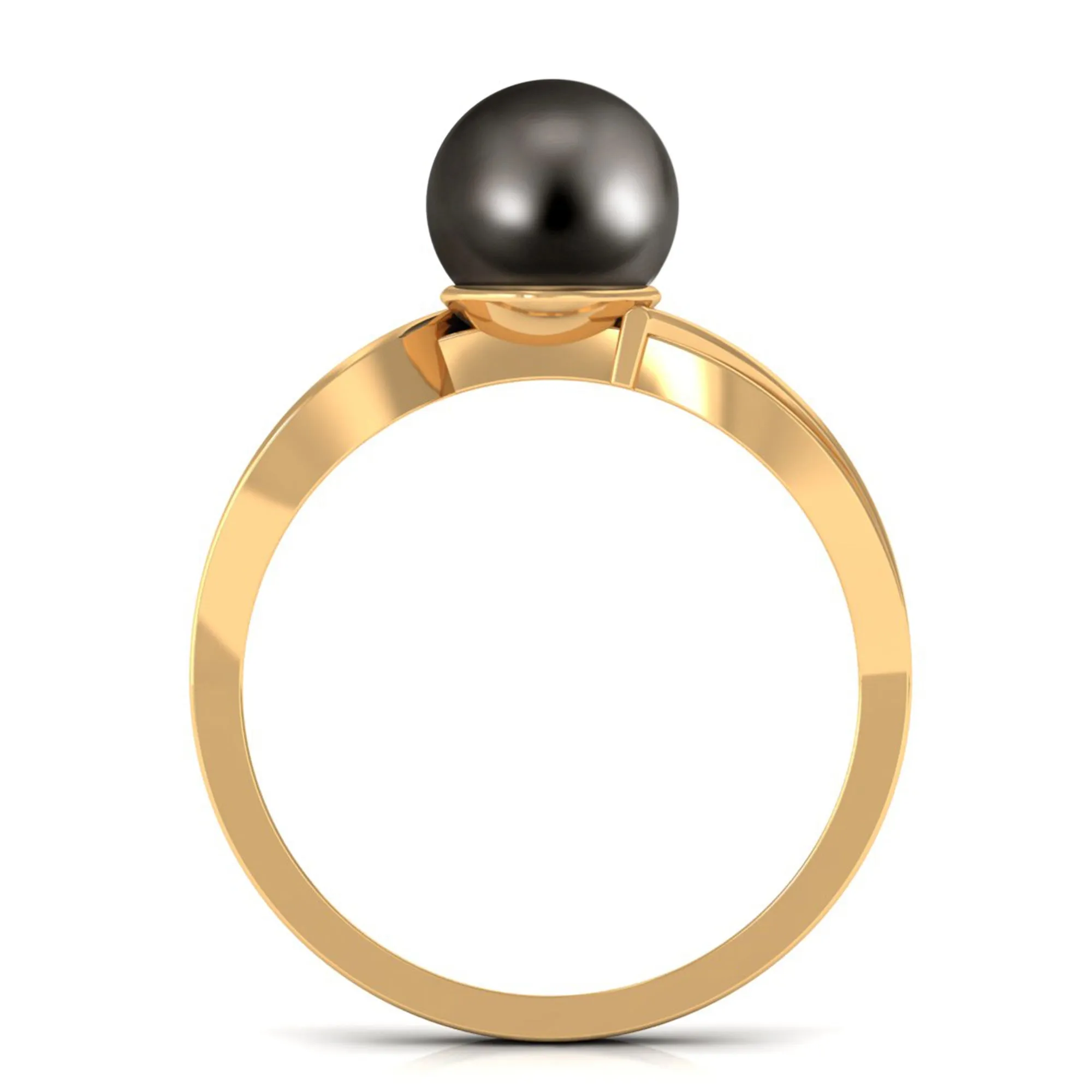 7.25 CT Solitaire Tahitian Pearl Engagement Ring with Diamond