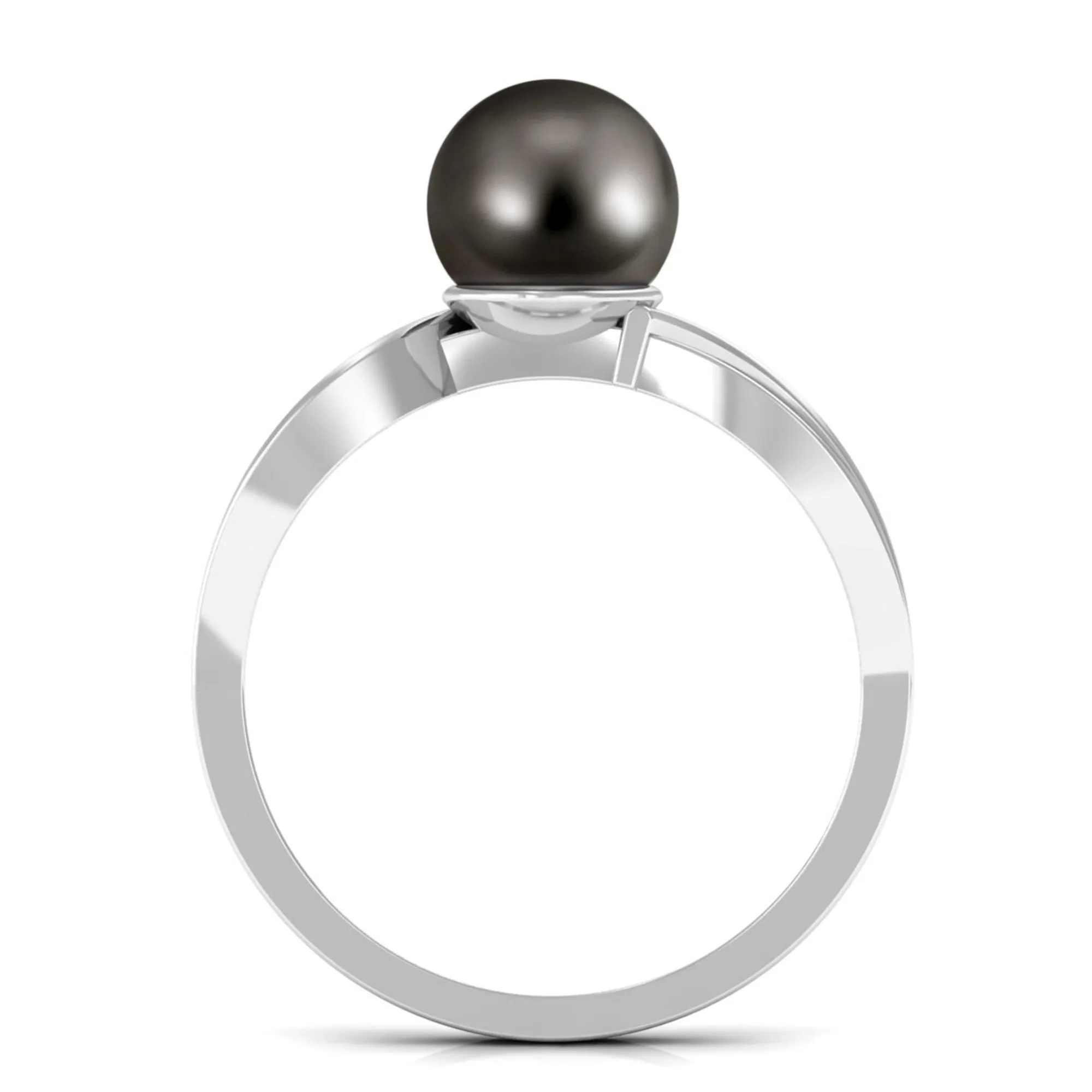 7.25 CT Solitaire Tahitian Pearl Engagement Ring with Diamond
