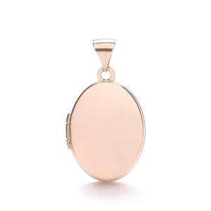 9ct Rose Gold Oval Shaped Plain Locket