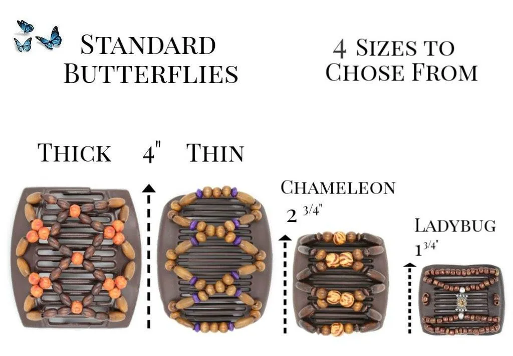 African Butterfly Chameleon Hair Comb - Ndalena Clear 11
