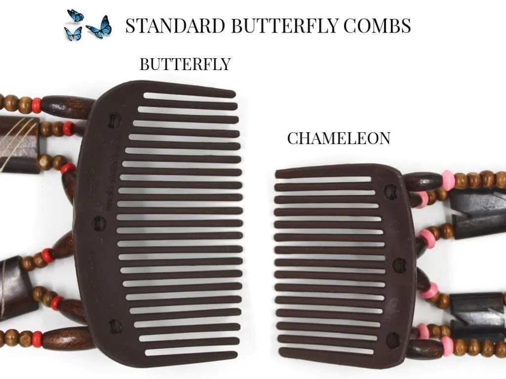 African Butterfly Hair Comb - Tripla Brown 71