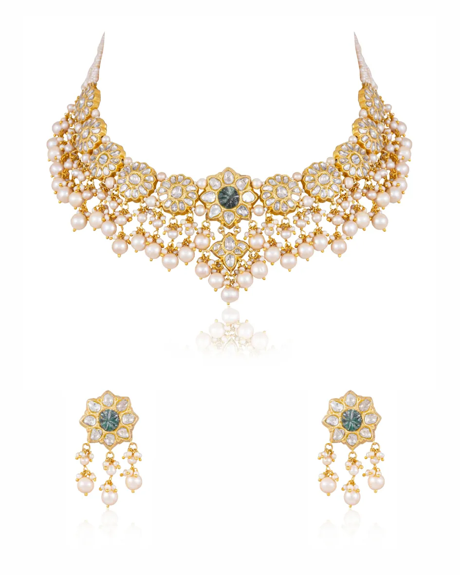 Amita Necklace And Tweesha Tops Polki Set