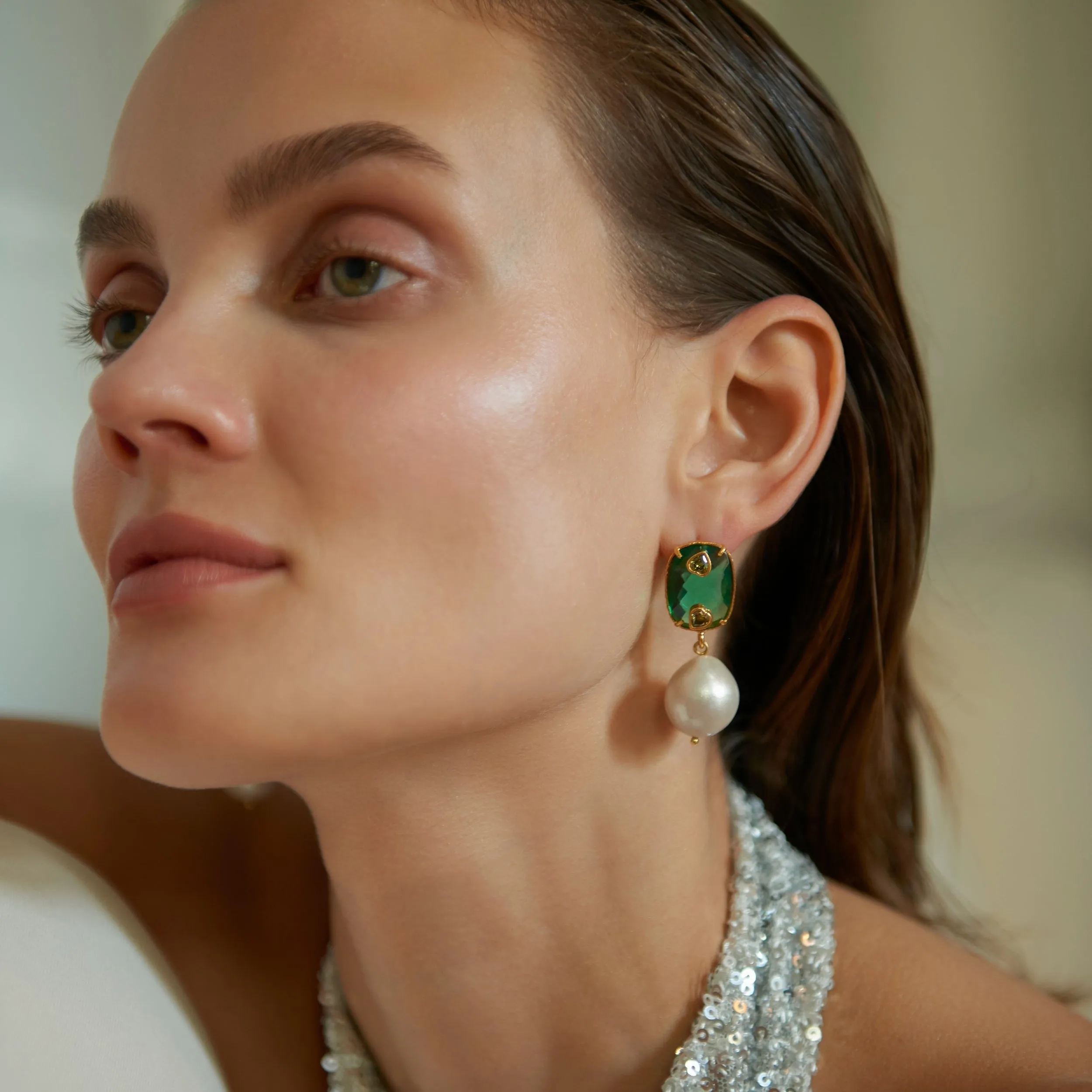 Antheia Earrings - Green