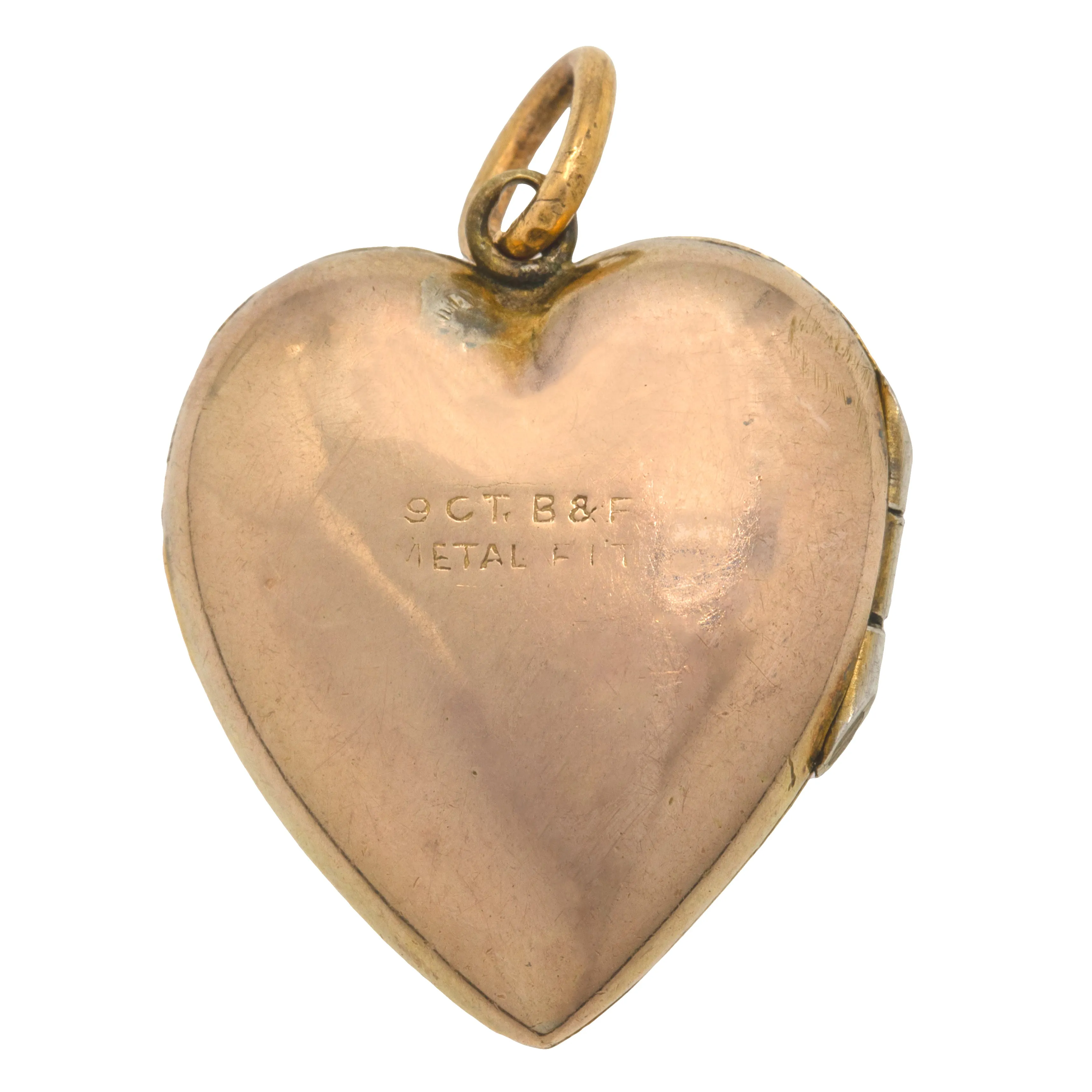 Antique 9ct Gold Engraved Heart Locket