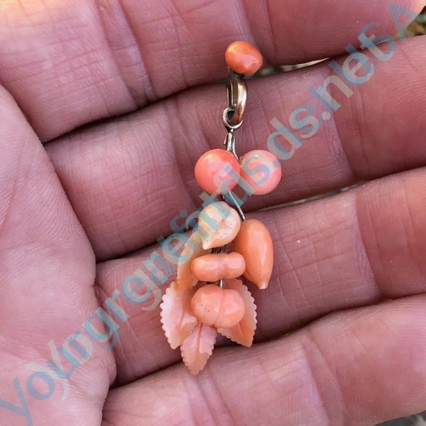 Antique Carved Coral Pendant