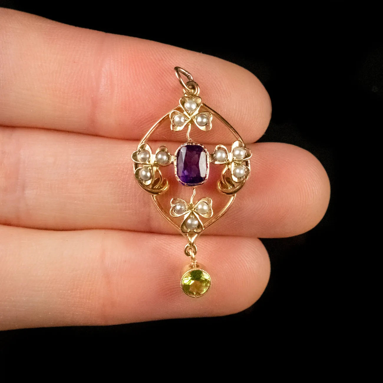 Antique Edwardian Suffragette Pendant 15Ct Yellow Gold Circa 1910