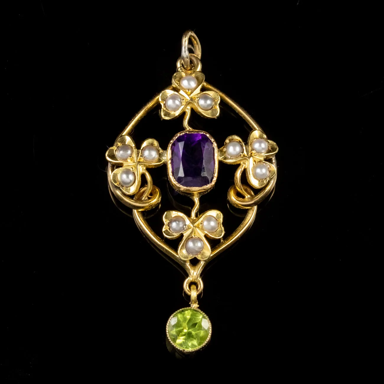 Antique Edwardian Suffragette Pendant 15Ct Yellow Gold Circa 1910