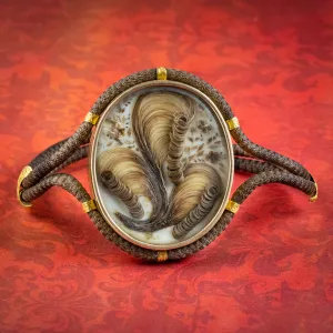 Antique Georgian Mourning Hair Locket Bracelet 18ct Gold Circa 1820