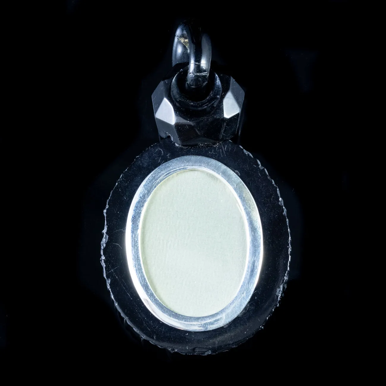 Antique Victorian Whitby Jet Locket Silver Circa 1860