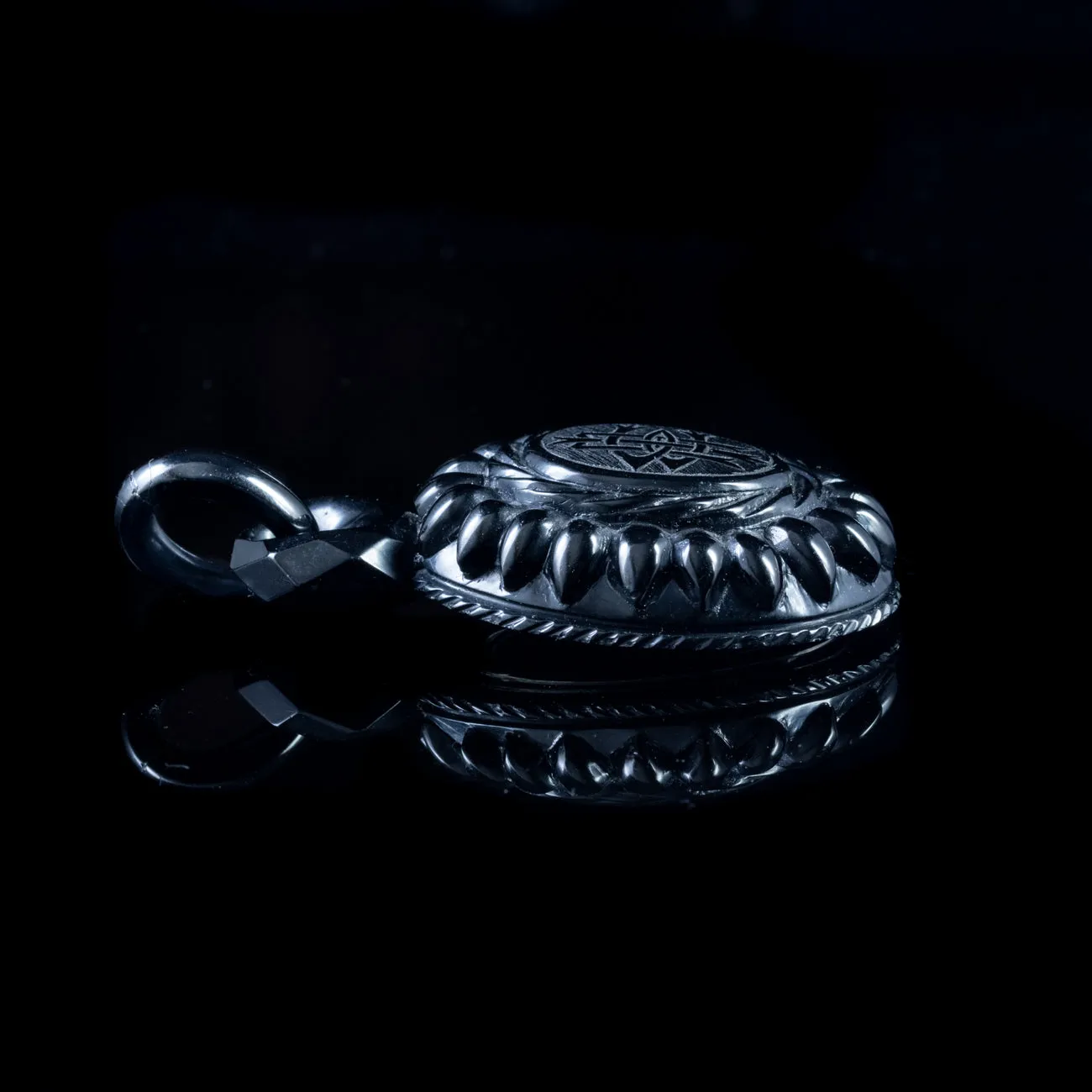 Antique Victorian Whitby Jet Locket Silver Circa 1860