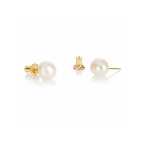 Baroque Pearl Stud Earrings - Gold - 1906561