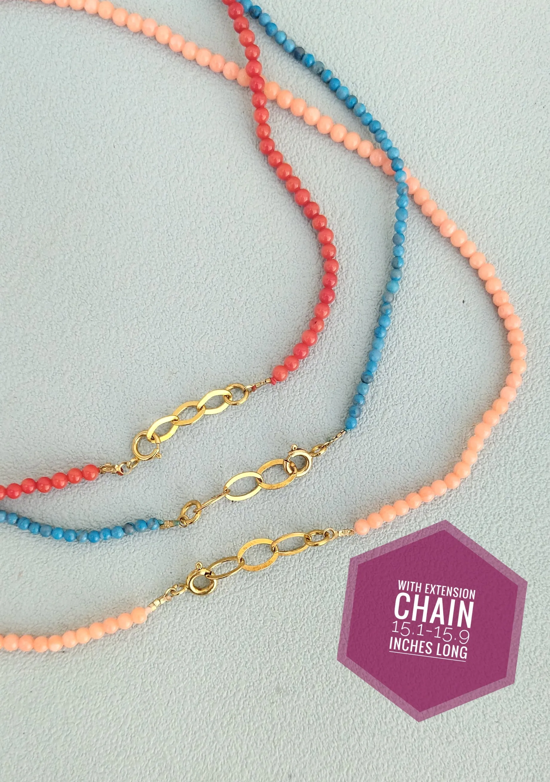 Beaded Gemstone Square Cross Necklace, Cute 18k Gold Plated Silver Cross Charm In Tiny Beads Necklace