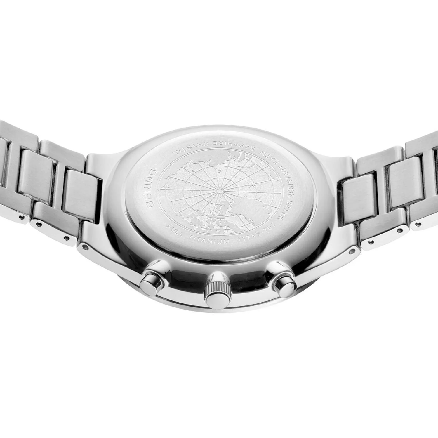Berring Men's blue chronograph bracelet watch in titanium case BERING, blue