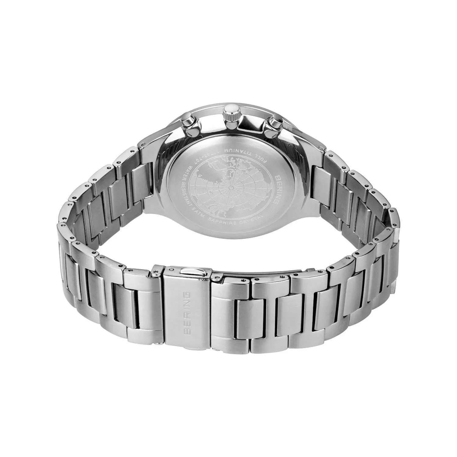 Berring Men's blue chronograph bracelet watch in titanium case BERING, blue
