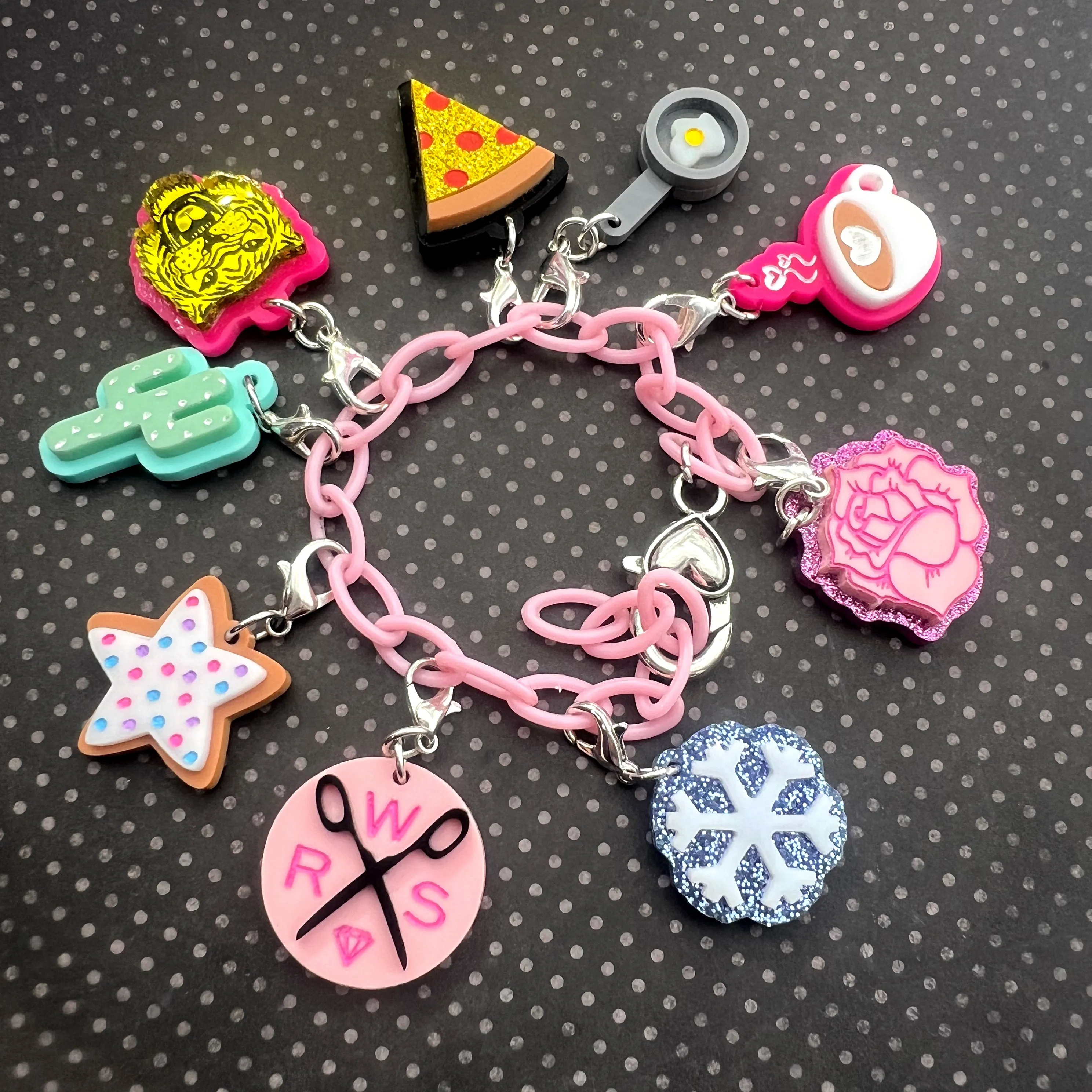 Bestie Charm Club Bracelet in Pink