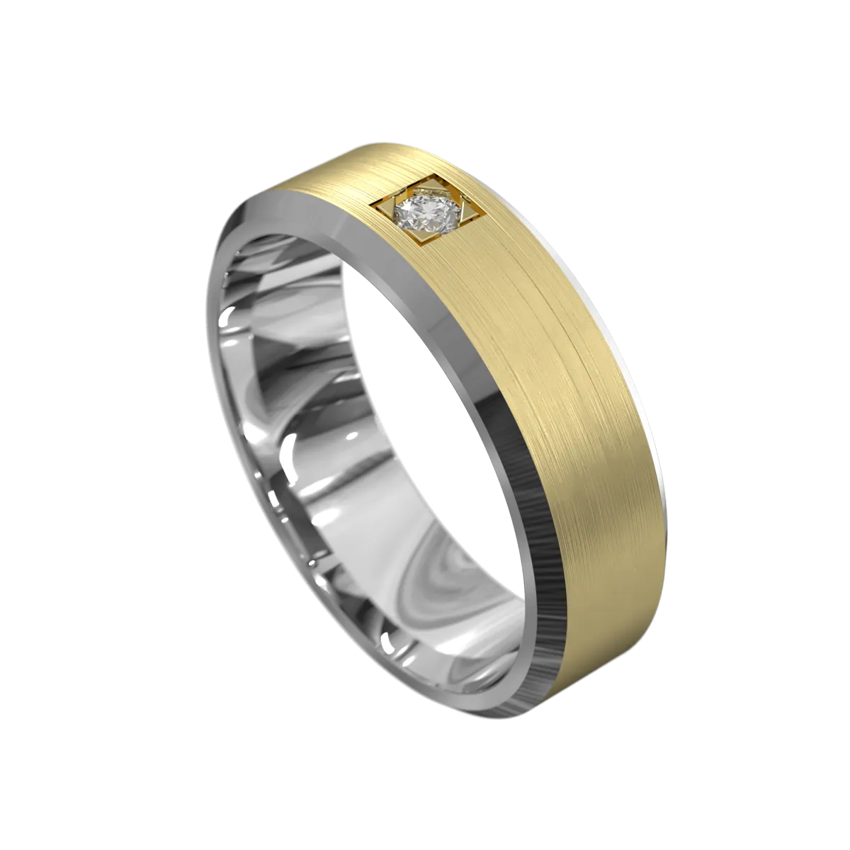 Bevel Princess Cut Diamond Ring