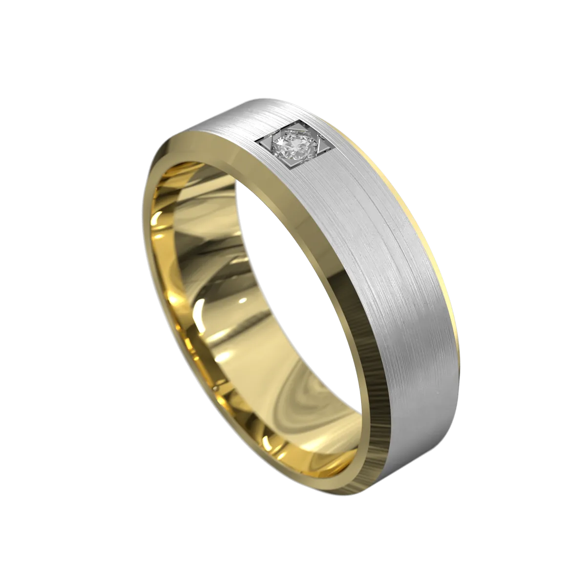Bevel Princess Cut Diamond Ring